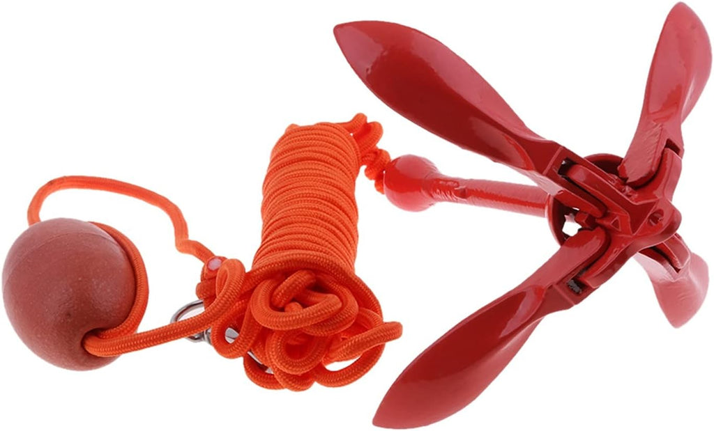 Anchors Red Universal Folding Grapnel Boat Anchors Kit for Kayaks Canoes Paddle Boards Stainless Stee 3.3lb/1.5kg for Boat Yacht Kayak