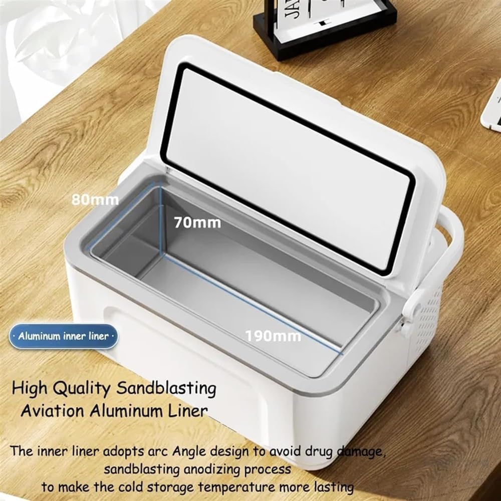 Insulin Cooler Case Diabetic Cooler Box Mini Drug Refrigerator Keeping Cooling 0-18℃ Portable car Insulin Cooler Box with Alarm, Battery Pack & USB(2Batteries)