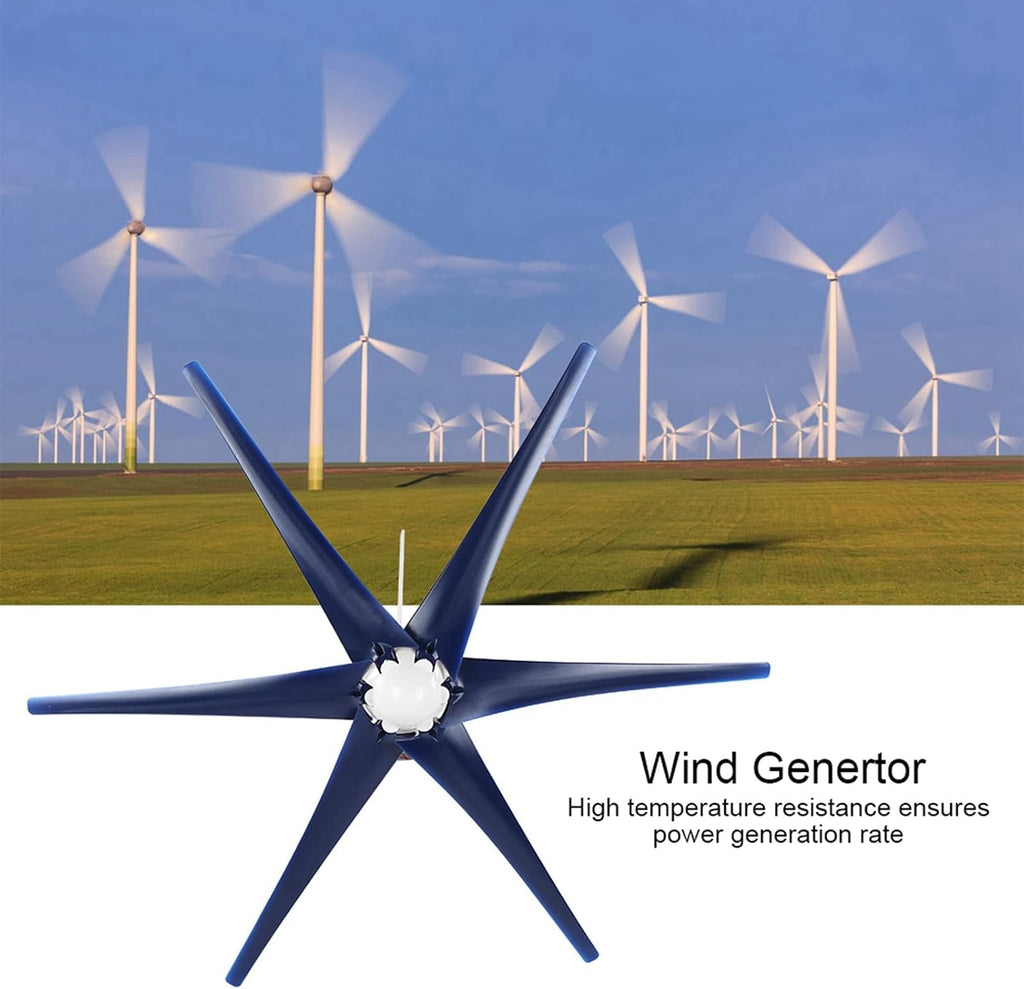 ViaGasaFamido 800W Wind Turbine Generator Kit 12V 24V 48V 6 Blade Windmill System for Home Off Grid Power Boats Cabins Terraces with Controller Blue 48V