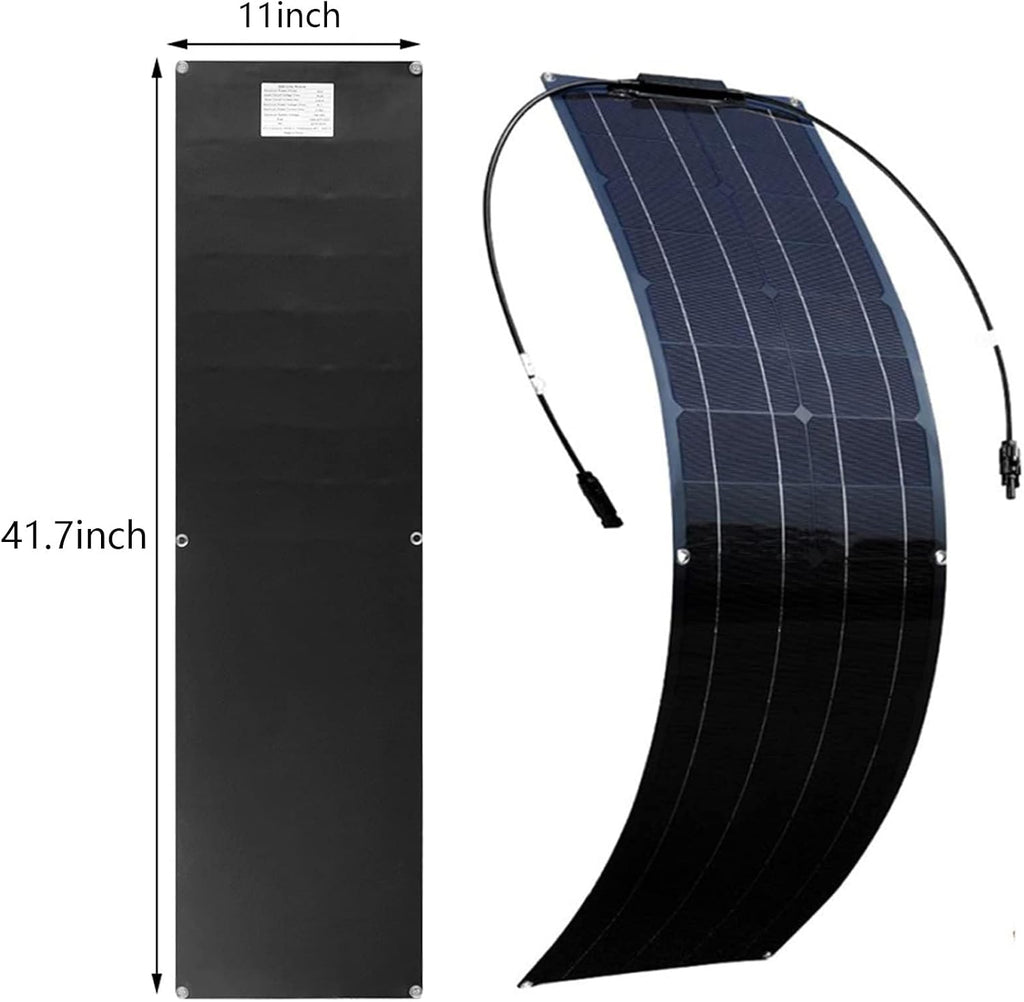 200W Portable Solar Panel, Monocrystalline Solar Panel Kit, Waterproof Solar Panel, Adapted to Solar Generators, Campervan, Caravan, Garden, Boat, Cabin,White