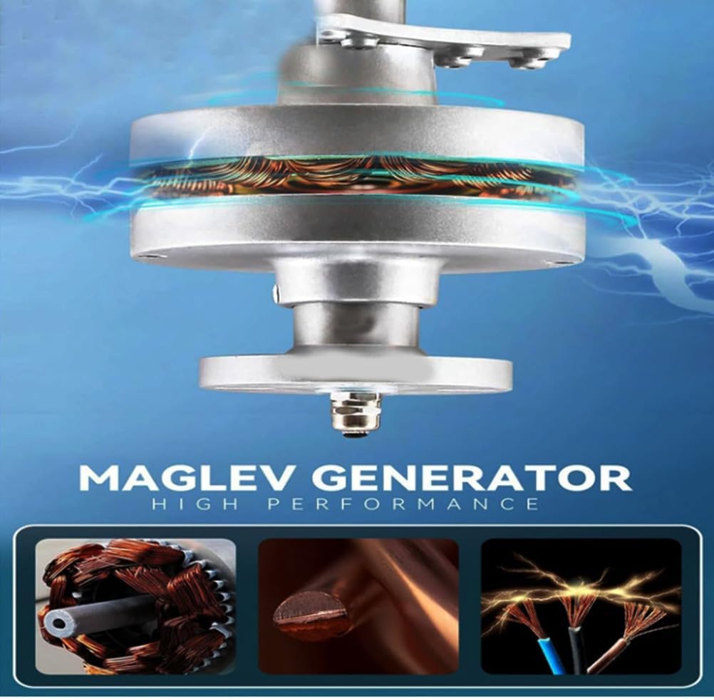 12V, 1000W Multifunctional Magnetic Levitation Turbine 12V 24V 48V Vertical Axis Wind Turbine Generator with MPPT Controller for Home Street Lighting(1000W,220V)