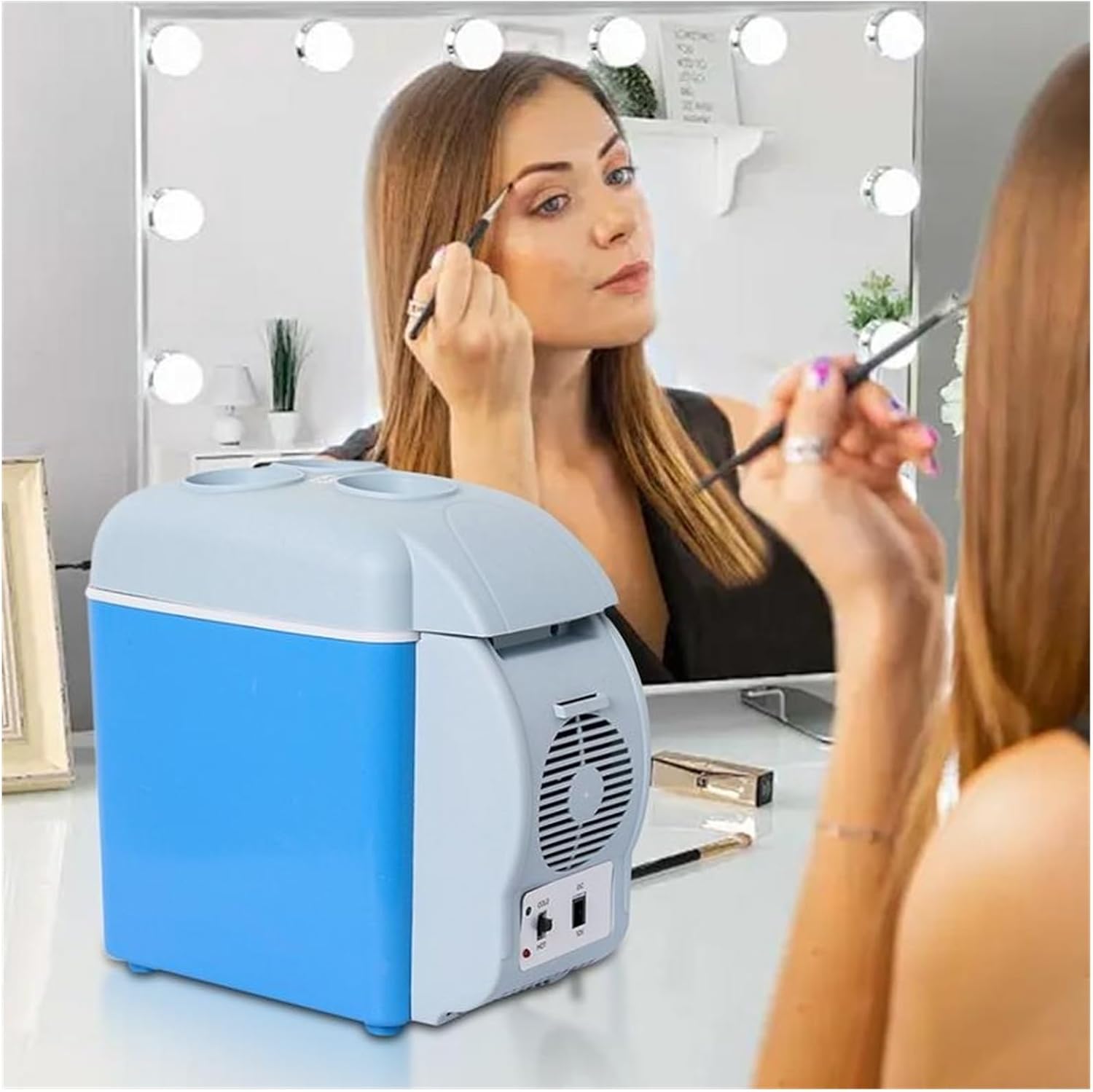 Travel Electric Fridge 7.5L Quiet Double-Mode Travel Vehicle Electric Cooler Car Freezer For Bedroom RV Kitchen Camping