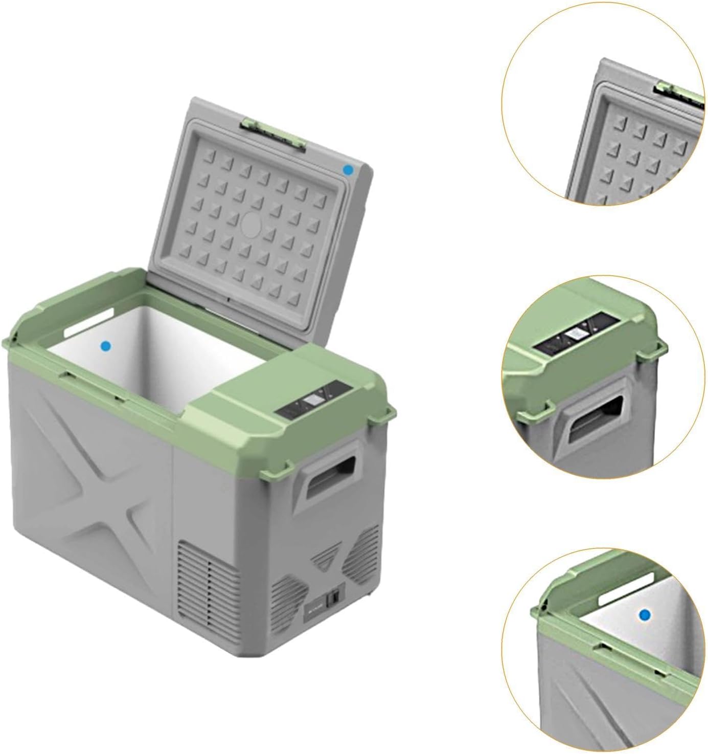 Qianly Car Refrigerator 12v Portable Fridge for Car, Auto 19 Quart Freezer Cooler, -4℉—68℉ 12/24V DC 100~240 Volt AC for Truck, Camping, Travel, Vehicles, RV
