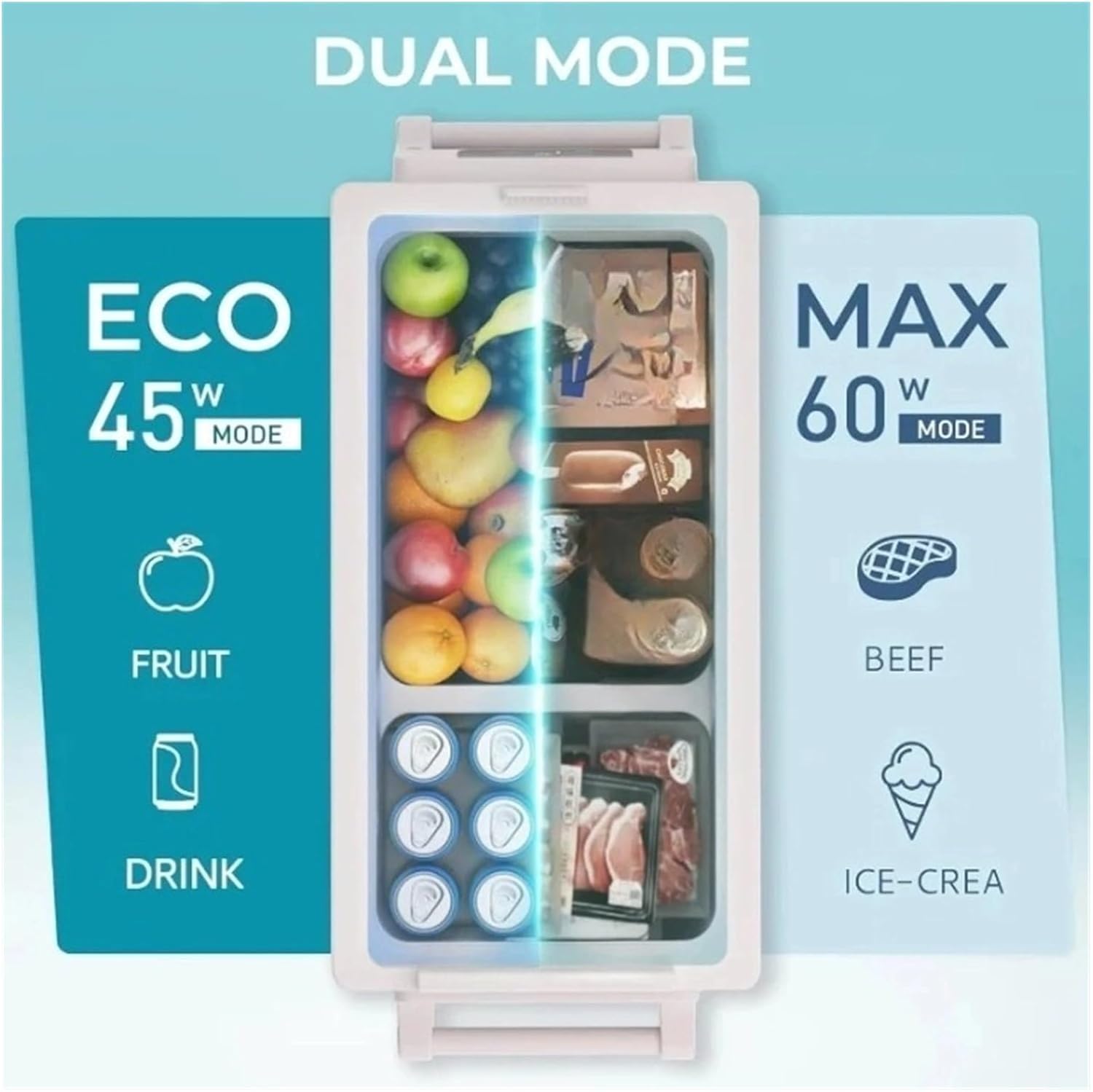 48QT(45L) Electric Cooler, 12V Fridge APP Control, 12V Cooler -4℉~68℉, Portable Freezer 12/24V DC