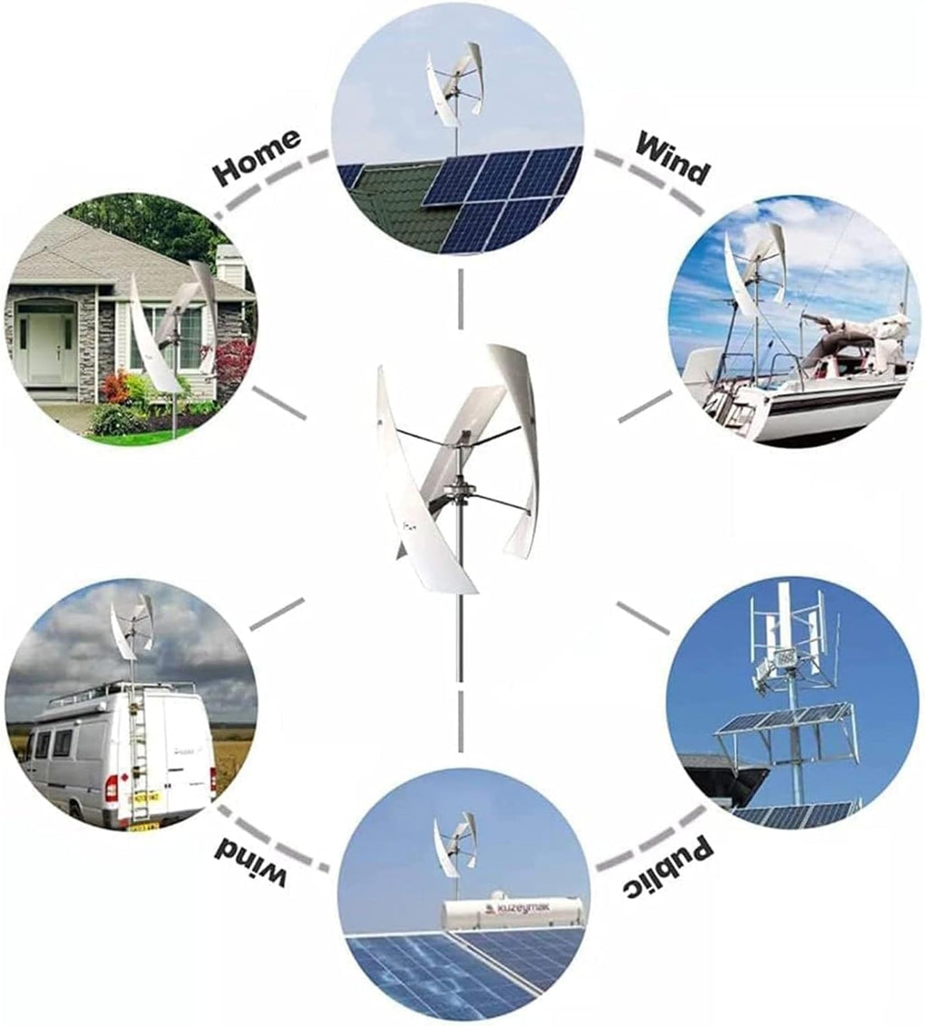Vertical Wind Turbine Generator Wind Turbine Kit 3000W 12V 24V 48V 3 Phase AC Permanent Magnet Generator with Controller for Marine RV Home Industrial Energy,24V