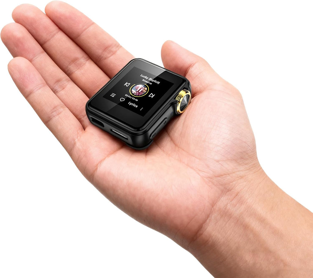 HIFI WALKER H2 Mini MP3 Player with APTX Bluetooth, Hi-Res Audio, Lossless DSD/FLAC, Touch Screen & Wearable Clip, Portable Music Player for Running & Travel, 64GB Memory, Supports up to 512GB