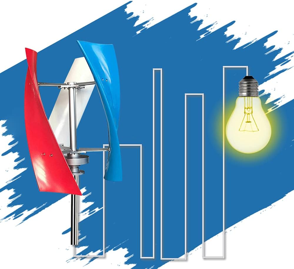 Wind Turbine Generator Kit - 450W DC 12V Vertical Wind Power Turbine with Charge Controller for Home, RV, Boat & Marine Electricity Set (3pcs Blades)