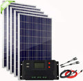 500 Watt 12V Solar Panel Kit for Motorhome 5pcs 100W Polycrystalline PV Panel with 50A LCD Charge Controller + Accessory