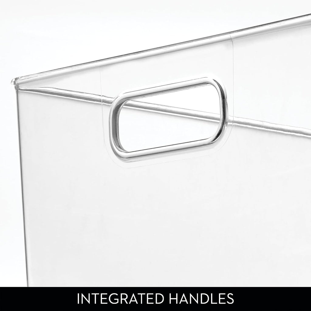 iDesign Storage Bins with Handles - Organize Kitchen, Bathroom, or Home Office - Set of 8 - Clear