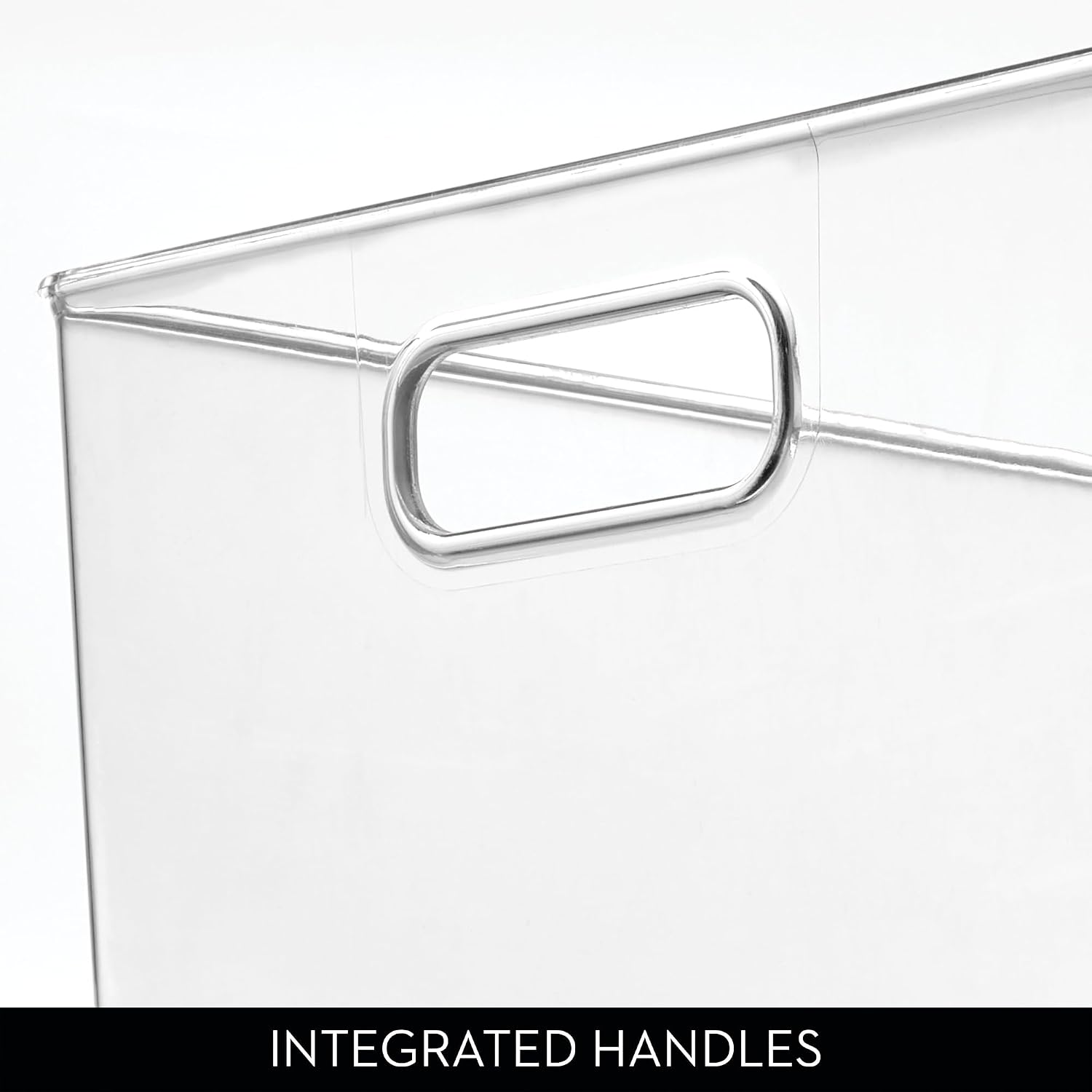 iDesign Storage Bins with Handles - Organize Kitchen, Bathroom, or Home Office - Set of 8 - Clear