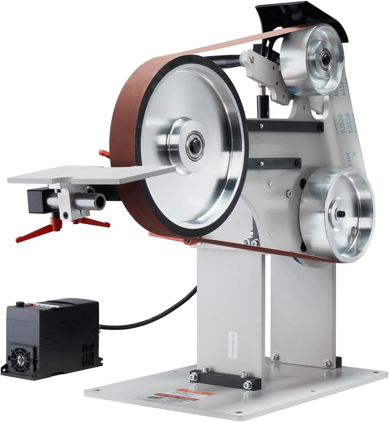 VEVOR Belt Grinder Sander, 72 x 2-Inch Variable Speed Belt Polisher with VFD, 1500W Knife Sharpener with 3 Grinding Moulds & 3PCS Sanding Belts for Metalworking, Compatible with 72'- 82 * 2' Belts