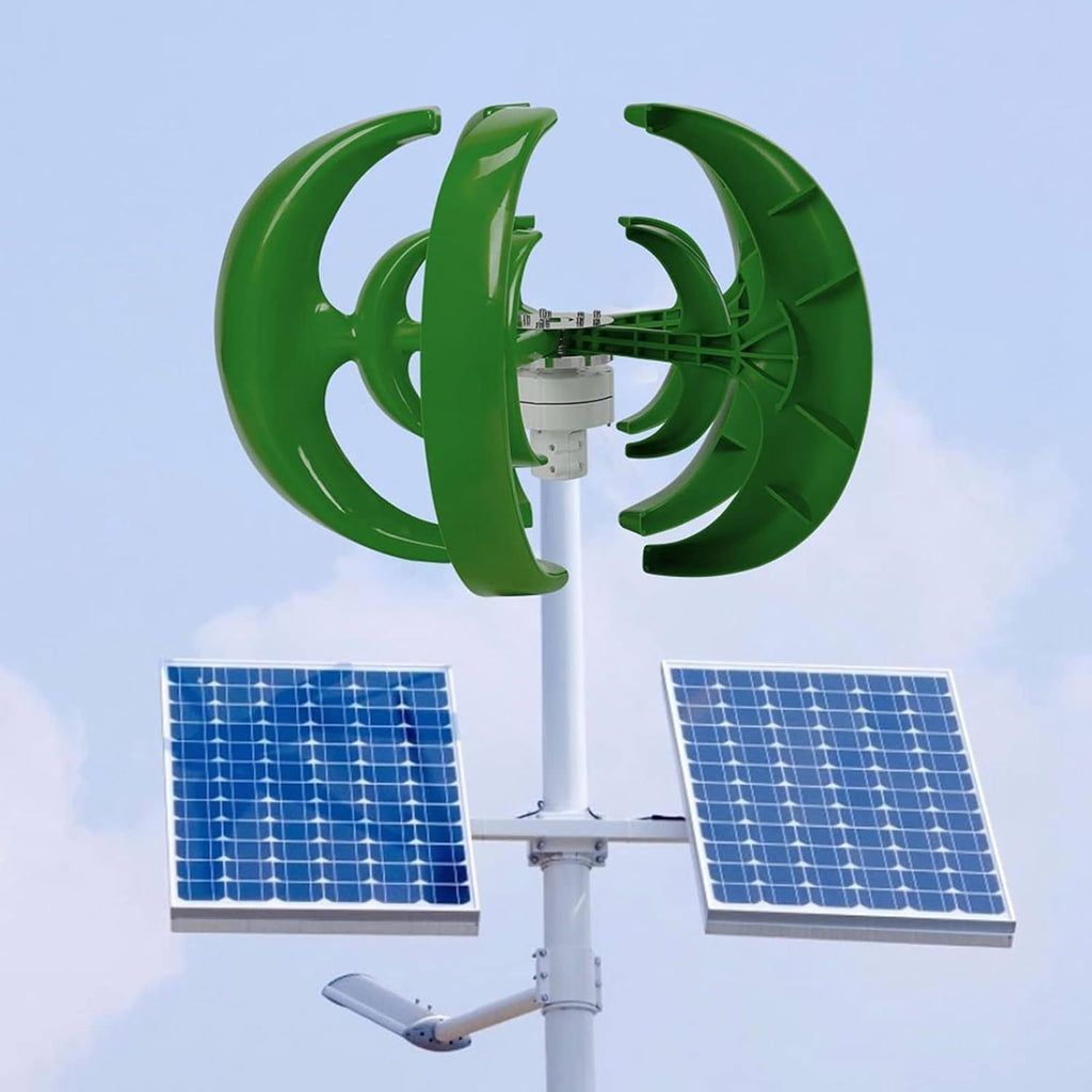 1000W Wind Turbine Generator Kit 12V 24V No Cost Energy Windmill Vertical Axis Wind Turbine Generator Home Three Phase Generator Maglev Breeze Start,24V-Green