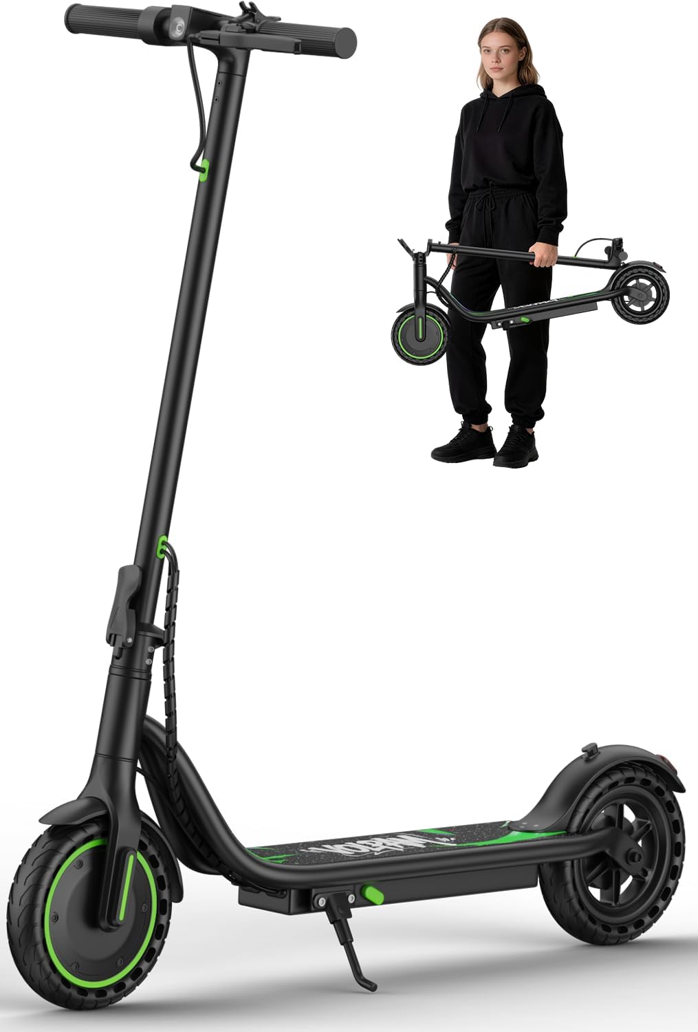 VOLPAM Electric Scooter, 500W/350W Strong Motor, Max 22/19 MPH Top Speed & 22/17 Miles Range, 10'/8.5' Foldable E Scooter with Smart APP, Cruise Control