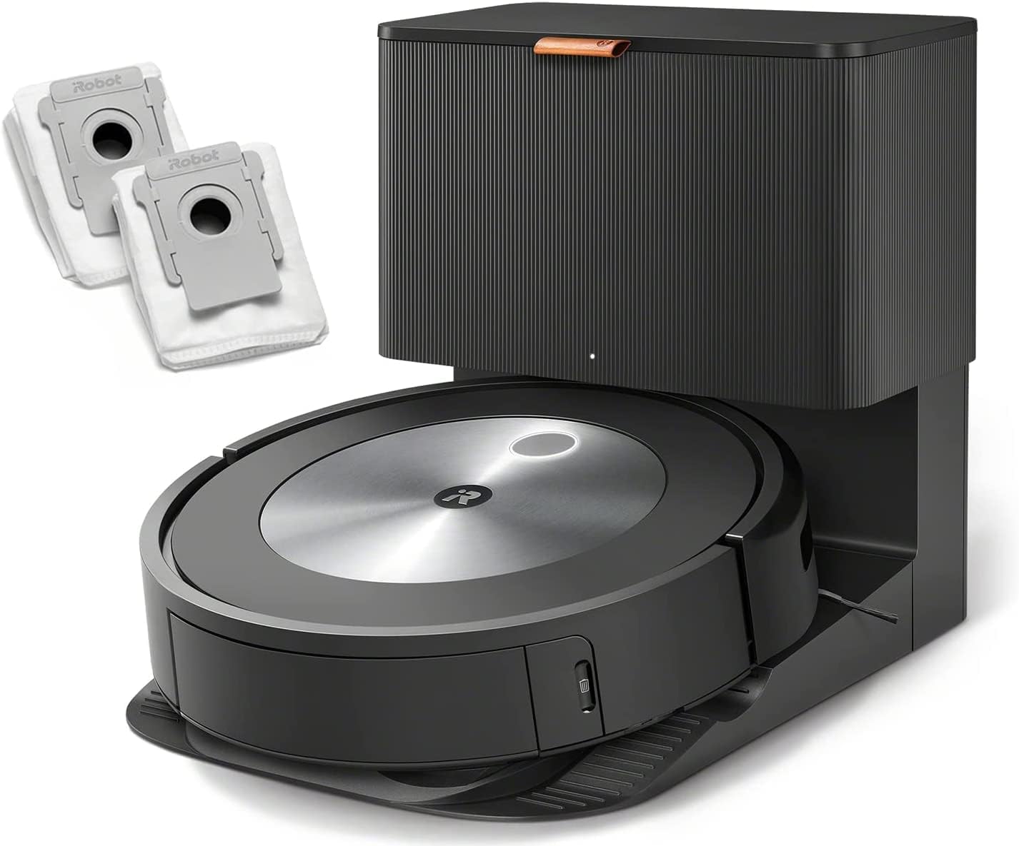 iRobot® Roomba® j7+ (7550) Robot Vacuum Bundle with Automatic Dirt Disposal - Wi-Fi Connected, Smart Mapping, Ideal for Pet Hair (+2 AllergenLock Dirt Disposal Bags)