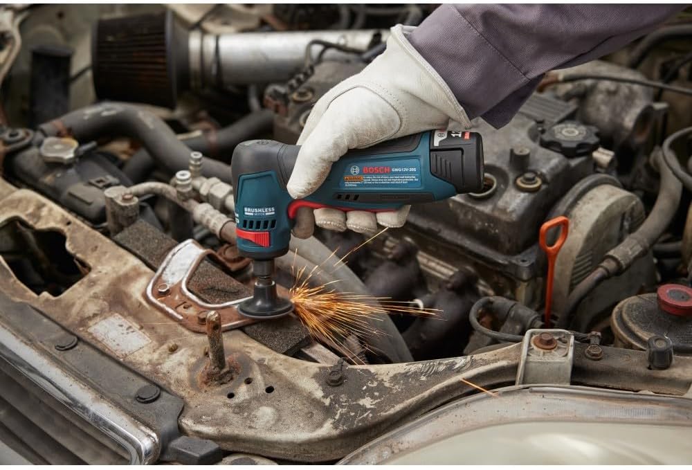 Bosch GWG12V-20SB23 12V Max Brushless 1/4 In. Right Angle Die Grinder Kit with (2) 3 Ah Batteries