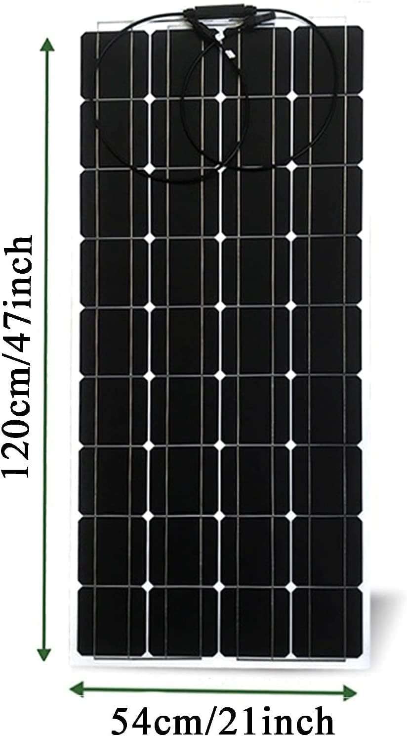 Portable Solar Panels Flexible 100W 12 V Solar Panel Kit, Waterproof High-Efficiency Monocrystalline Module PV Power for RV, Roof, Caravan and Off Grid Applications