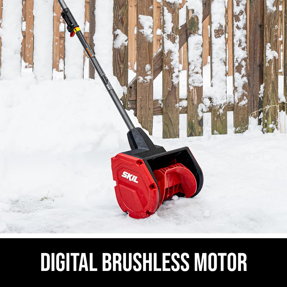SKIL PWR CORE 40 Brushless 40V Multi-Head System, 12-Inch Snow Shovel Kit, 20'ft Throwing Distance, Includes 4.0Ah Battery and Charger - PSS1200C-10