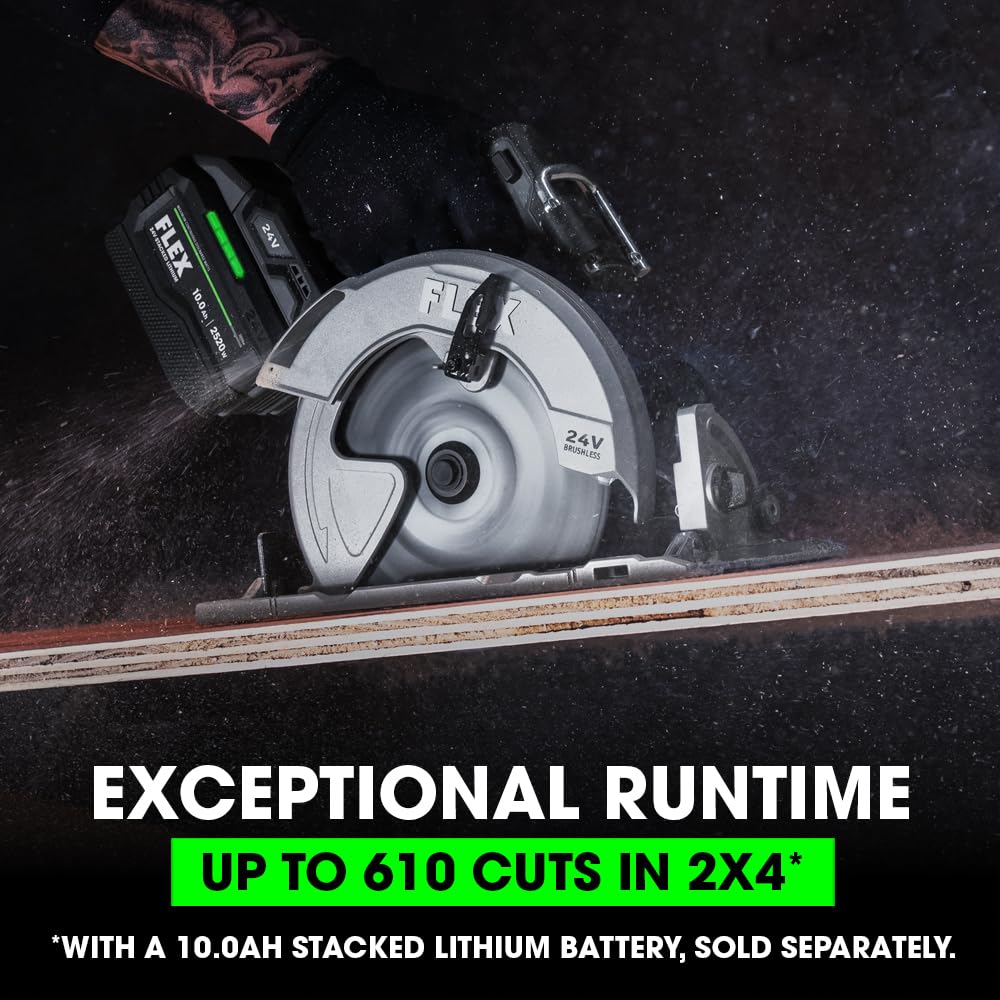FLEX 24V Brushless Cordless 7-1/4-Inch Circular Saw Tool Only, Battery and Charger Not Included - FX2141-Z