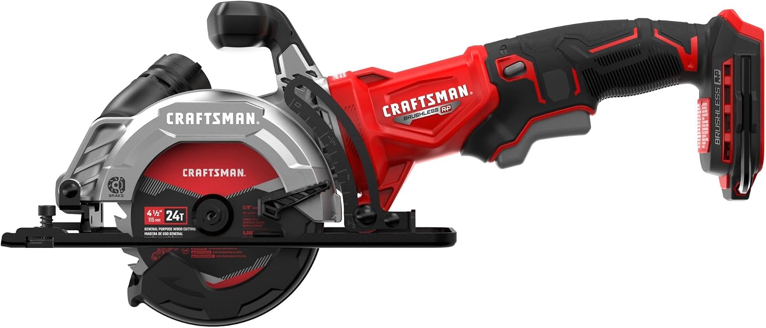 CRAFTSMAN V20 4-1/2 Inch Cordless Circular Saw, Bare Tool Only (CMCS405B)