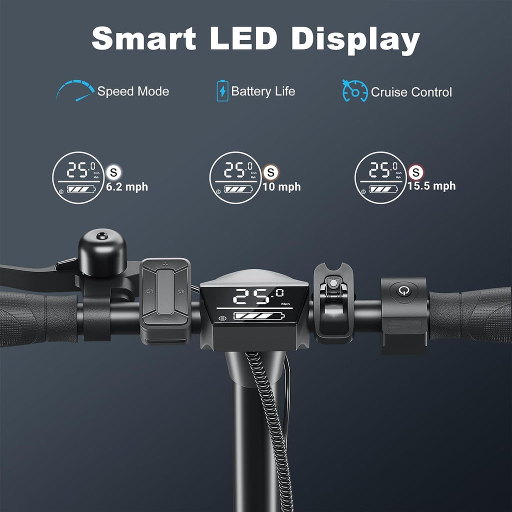 Caroma Electric Scooter Adults, 350W/500W Motor, Top Speed 20/25 Mph & 30 Miles Range, 8.5' Solid Tires, Cruise Control E Scooter for Adults