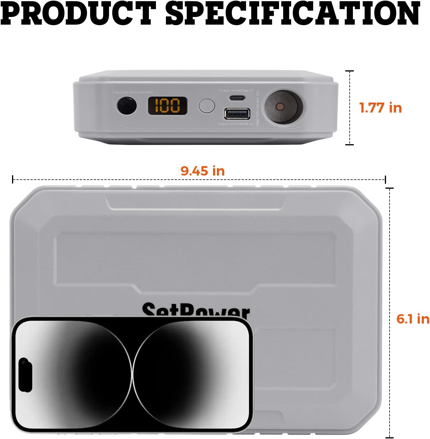 Setpower 12V Refrigerator with PG216 Portable Power Station,16QT Car Freezer Portable Electic Cooler for Car Camping,Van,Truck,RV,SUV,MPV