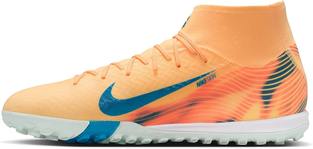 Nike Mercurial Superfly 10 Academy Kylian Mbappe Turf High-Top Soccer Shoes (Melon Tint/Igloo/Neo Turquoise)