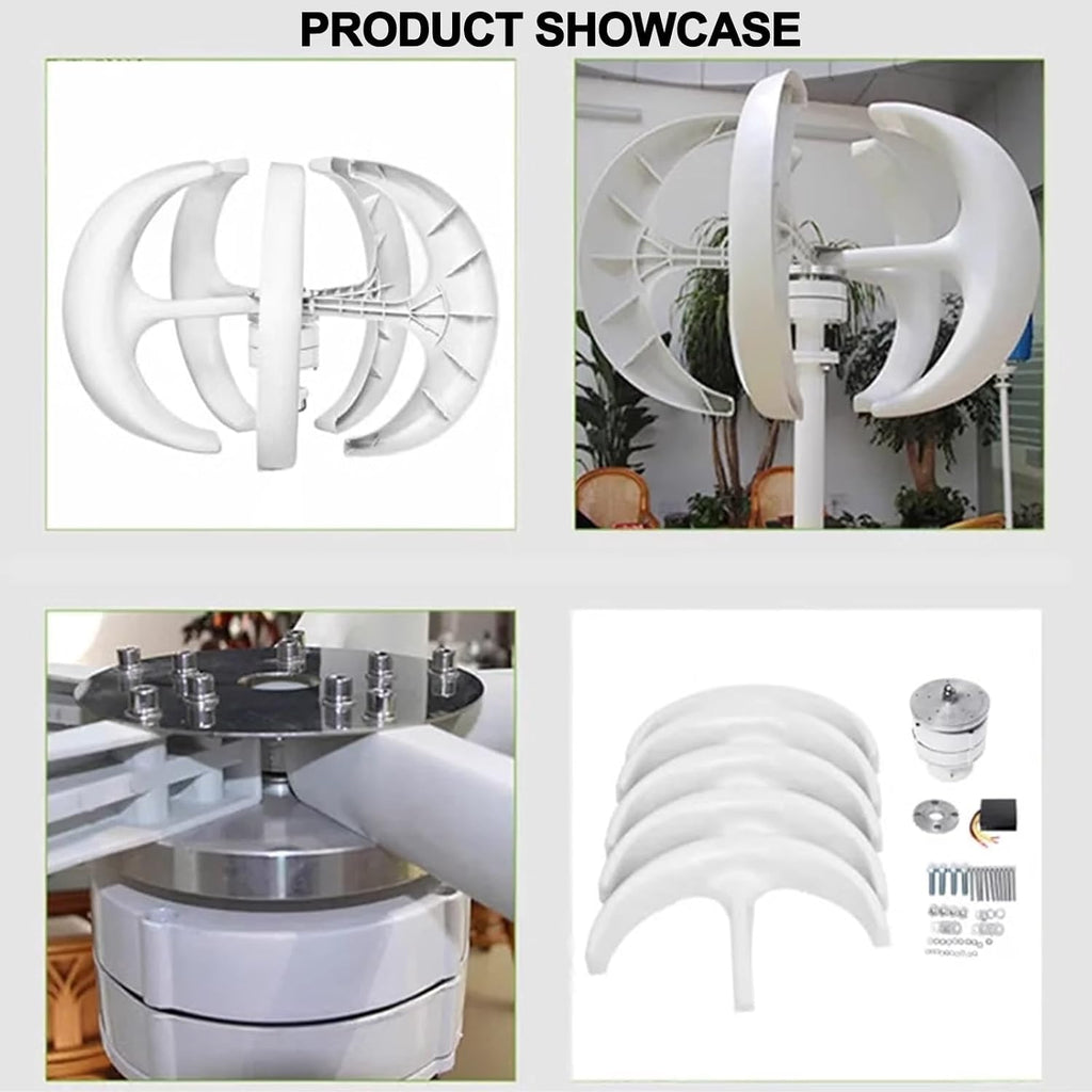 Wind Turbine with Controller, 24v Vertical Axis Wind Turbine Generator, Small Household Lantern Type Windmill Turbine Generator 5 Blades, 400w, 1000w for Home(1000w)