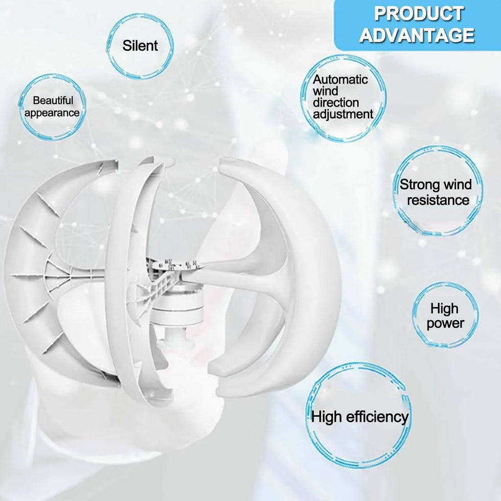 Wind Turbine with Controller, 24v Vertical Axis Wind Turbine Generator, Small Household Lantern Type Windmill Turbine Generator 5 Blades, 400w, 1000w for Home(400w)