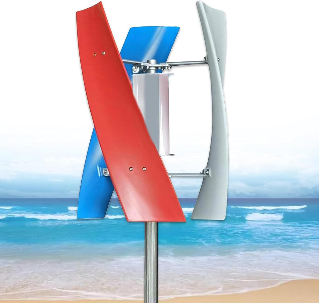 Wind Turbine Generator Kit 400W 12V Portable Vertical Helix Wind Power Turbine Generator Kit 3 Blade Wind Generator Kit with Charge Controller for Marine RV Home Industrial Energy,48V-220V