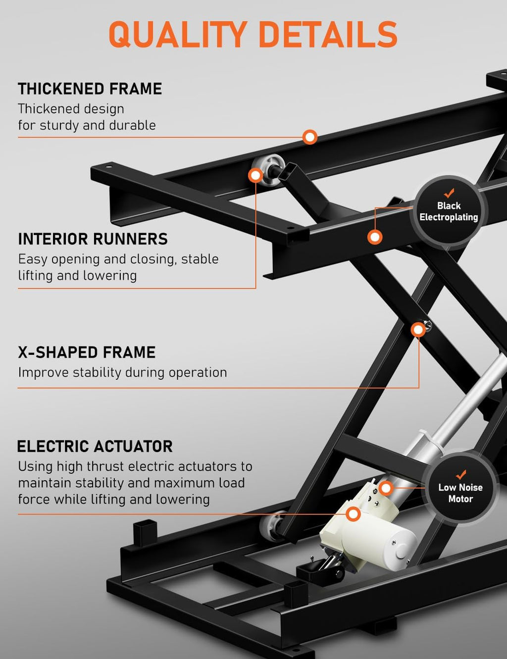 DIHOOL Electric Scissor Lift Table, 350Lbs Capacity, 7.68'-26.77' Height Adjustable Lifting Platform, Super Quiet with Remote & WiFi Control, Obstruction Detection, AC/DC Power for Home/Industrial Use