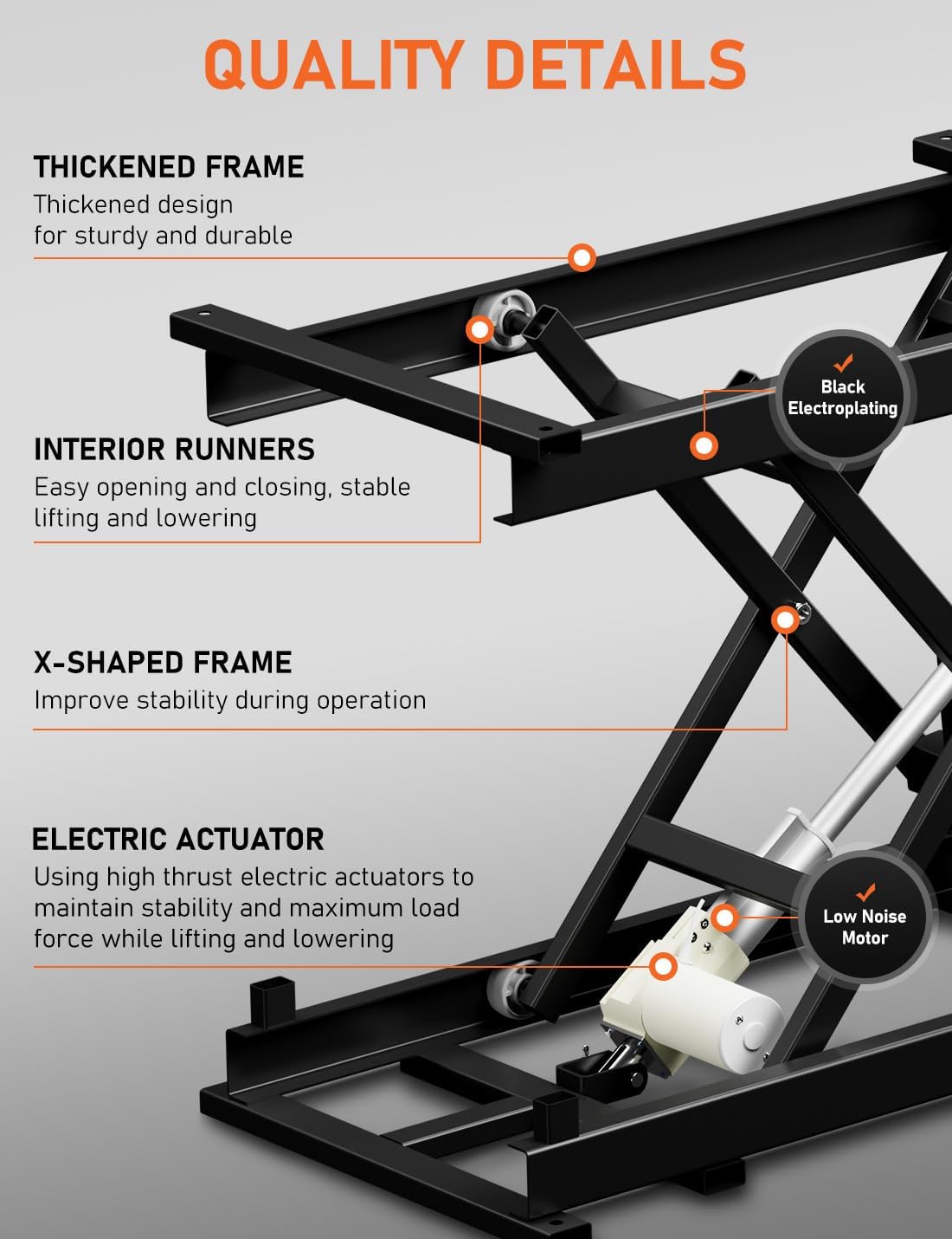 DIHOOL Electric Scissor Lift Table, 350Lbs Capacity, 7.68'-26.77' Height Adjustable Lifting Platform, Super Quiet with Remote & WiFi Control, Obstruction Detection, AC/DC Power for Home/Industrial Use