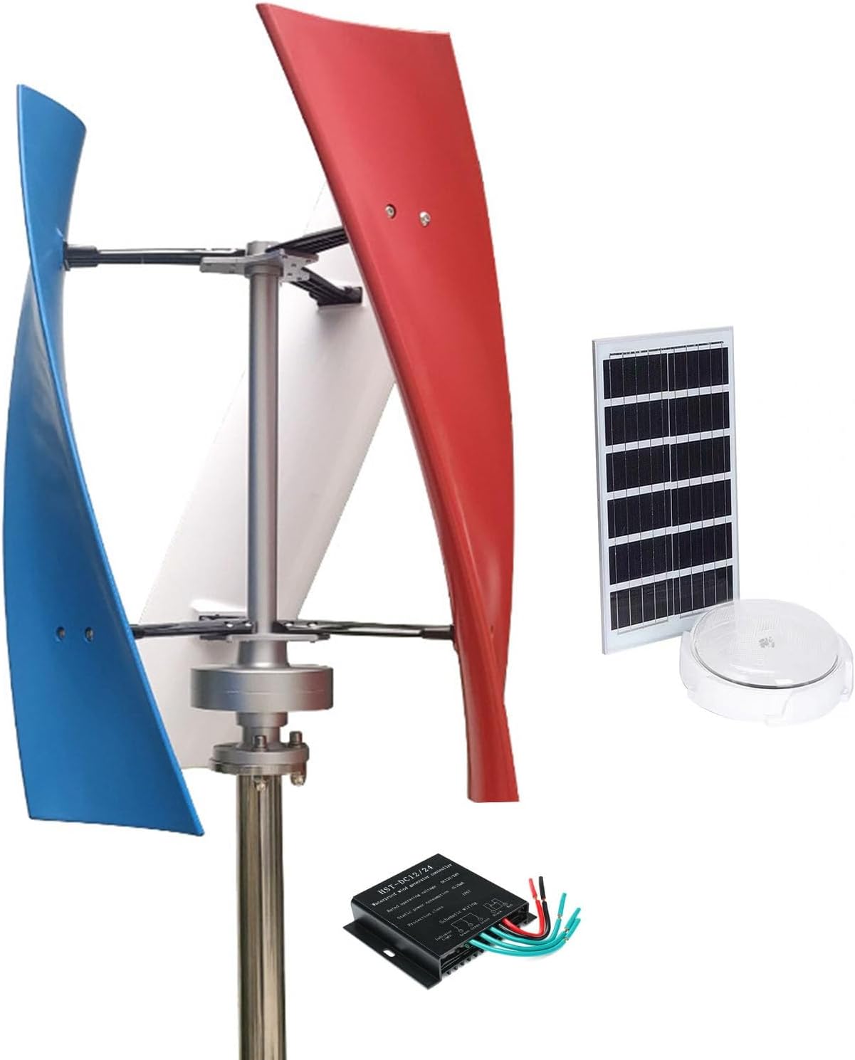 1000W 12V 24V Wind Turbine Generator 3 Blades with Charge Controller and Solar Ceiling Light Home Power Kit Vertical Axis Magnetic Levitation Wind Turbine (Color : 1000W, Size : 12V)