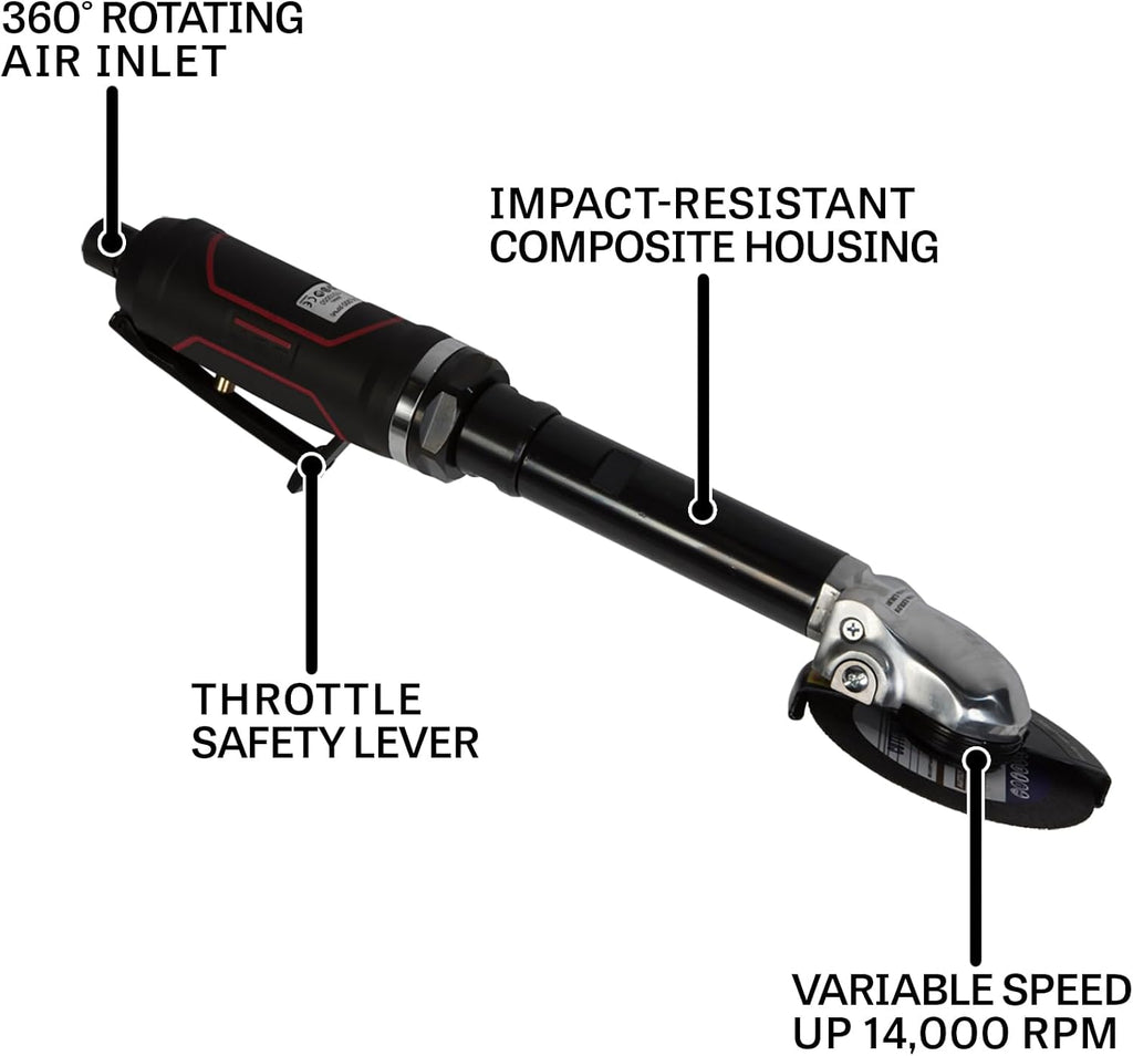 JET 4-Inch Pneumatic Extended Cut-Off Tool, 14000 RPM (Model JAT-483)