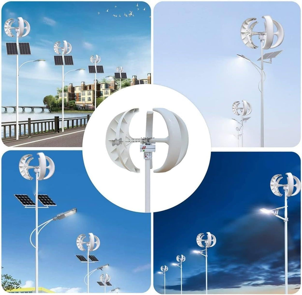 High Efficiency 400W 600W 800W 1000W 1200W Home Wind Generator Set, MPPT Controller Wind Turbines for Land & Marine, 12V/24V Windmill Power System
