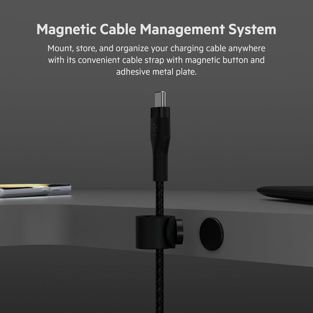 Belkin BoostCharge Pro Flex Braided USB-C to USB-C Cable (3M/10FT), USB-IF Fast Charging Cable for iPhone 16 Series, MacBook Pro, iPad Pro, Galaxy S25, S24, Nintendo Switch 2 & More - Black