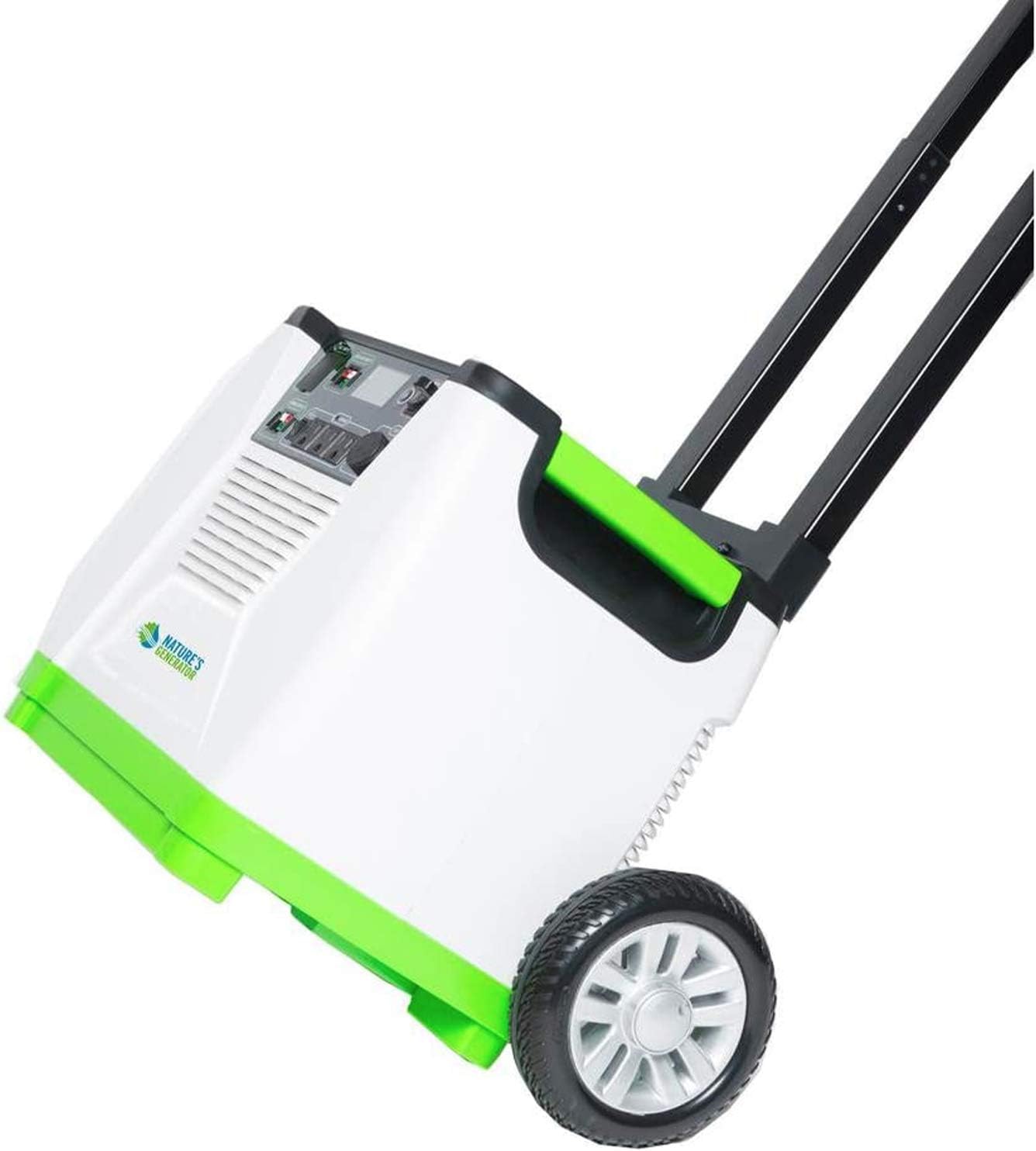 Nature's Generator with Cart -1800w Solar and Wind Powered Generator in Quiet Operation with 12V DC port,2 USB ports and 3 AC outlets