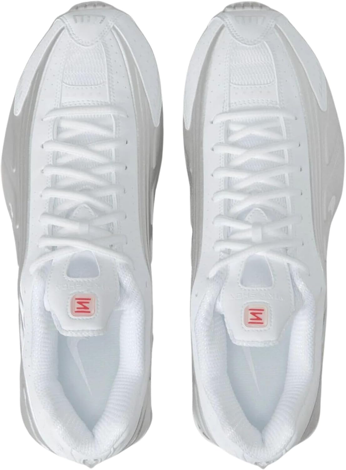 White/Metallic Silver Nike Shox R4 Sneaker by Nike