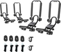 2 Pairs Fold Down J Bar Kayak Rack Designed mounts to virtually All crossbars and Load Bars Double Folding J Bar Car Roof Carrier for Kayak Canoe Surf Board and SUP Paddle Boat