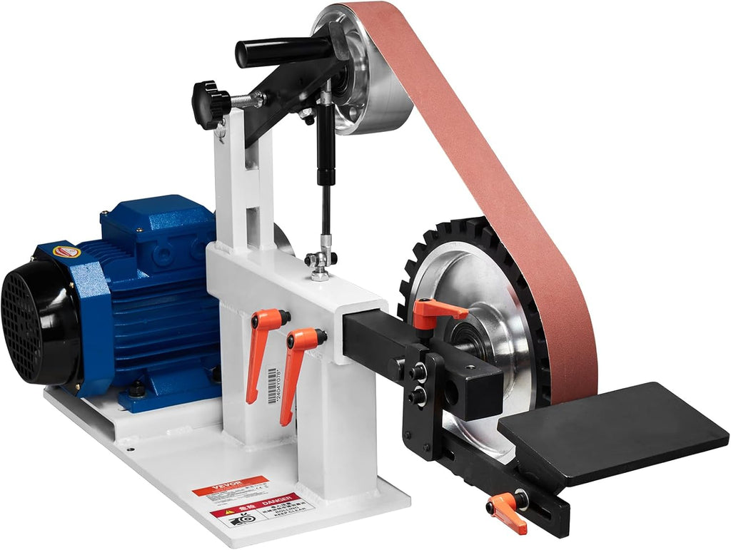 VEVOR Belt Grinder Sander, 72 x 2-Inch Variable Speed Belt Polisher with VFD, 1500W 2HP Polishing Grinding Machine with 3 Grinding Moulds & 3PCS Sanding Belts for Metalworking, Knife Making