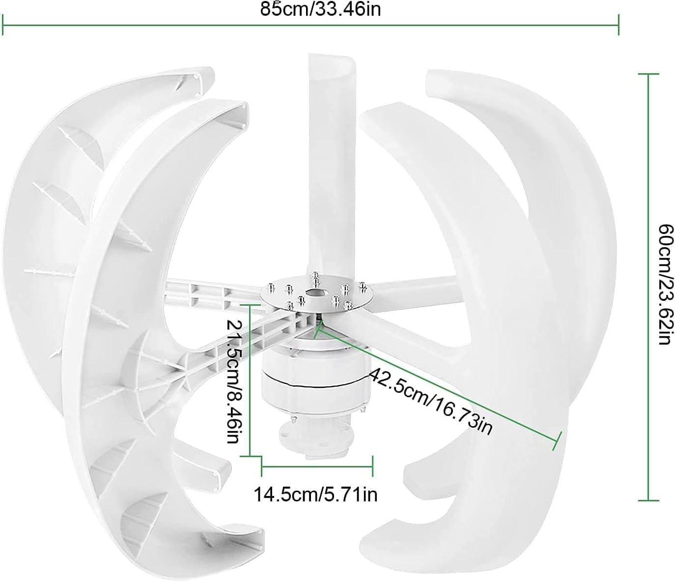 Low Noise 600W Vertical Wind Turbine Generator Kit - 5 Blades, 12V, Efficient Power Generation, Eco-Friendly Renewable Energy Solution for Home & Off-Grid Use