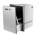 Pull-Out Single Trash Drawer 16''Wx22.3''Hx18''D, Built-in Trash Drawer, Outdoor Kitchen Stainless Steel Trash Bin for BBQ Island Grill Station