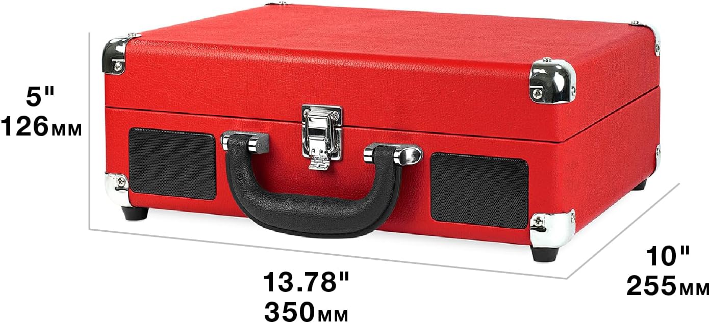 Victrola Journey - Bluetooth Suitcase Record Player - White/Silver | Built-in stereo speakers, 3-speed turntable plays 7', 10' and 12' records, Bluetooth streaming, headphone jack