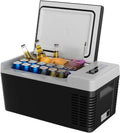 18QT(17L) Portable Refrigerator Fridge,-4℉~50℉,Mini Fridge With 12/24V DC & 110-240V AC,Electric Cooler,Black