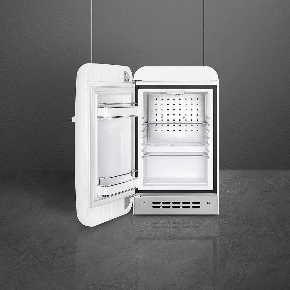 Smeg FAB5 Retro Mini Fridge – 50s Style Compact Small Refrigerator, 1.2 cu ft, Automatic Defrost, LED Lighting, Adjustable Shelves– Made in Italy – Perfect for Home, Dorm, Office, Hotel -White