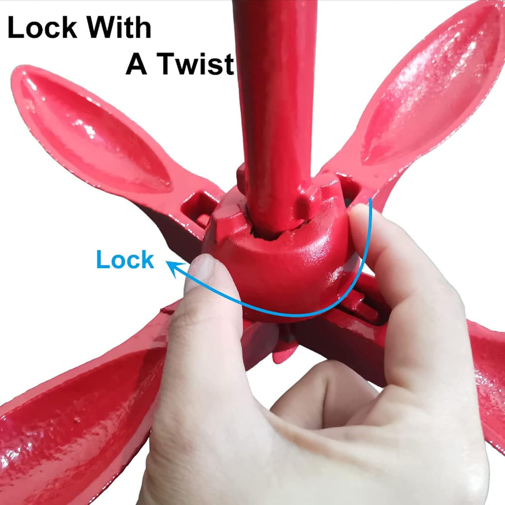 Kayak Anchor, Small Boat Anchor Kit Marine, Lightweight Compact Folding Grapnel Anchor with 39.4ft Tow Rope Carrying Bag for Fishing Kayak Paddle Board Canoe Jet Ski