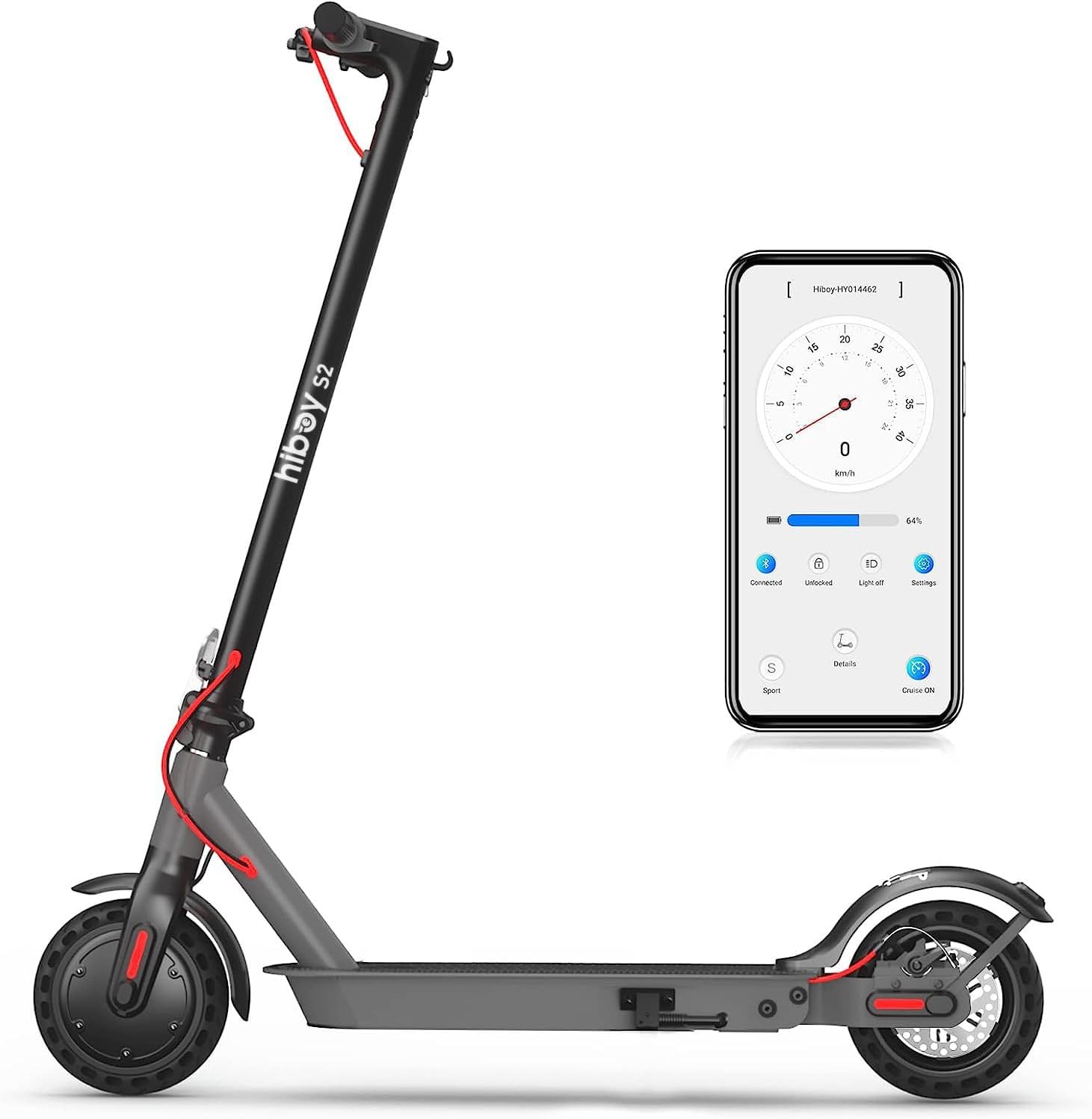 Hiboy S2/S2 MAX Electric Scooter, 350/500W Motor, 8.5/10' Tires, 17/40.4 Miles Range E Scooter, 19 Mph Folding Commuter Electric Scooter for Adults