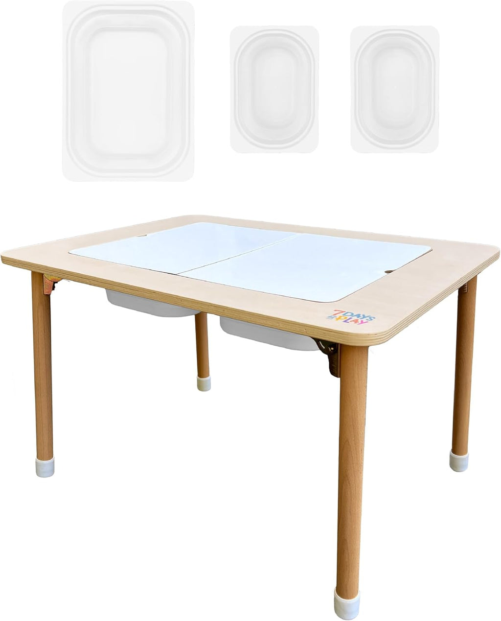 7 Days of Play Sensory Play Activity Table with Foldable Legs, Storage Bins, and Lid – Sensory Table for Toddlers & Kids | Great Gift for Birthdays, Christmas & Special Occasions