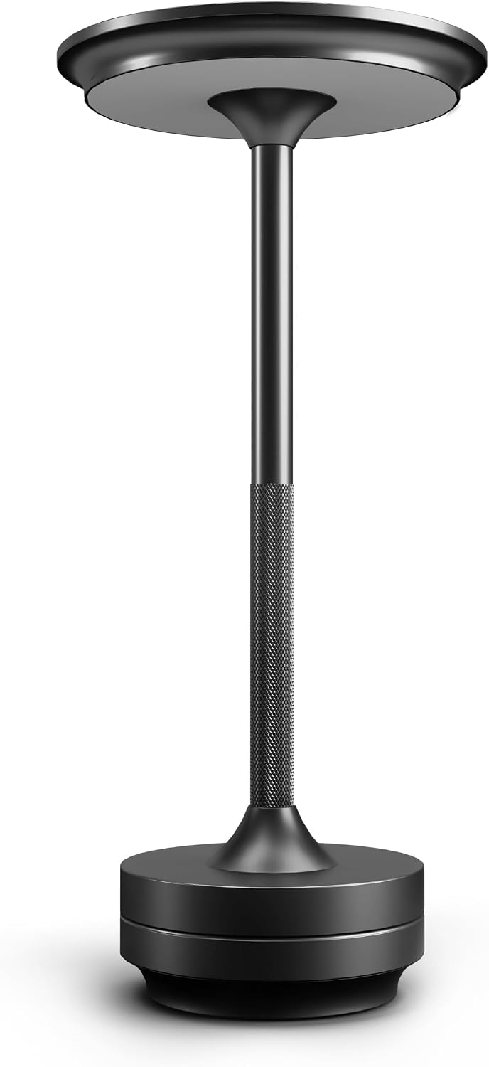 Feit Electric Tabletop Lamp, Touch-Activated, 3-Way Dimmable, 100 Lumens, 3 Watts, Potable & Rechargeable for Indoor/Outdoor Use, 50,000-Hour Lifetime, TABLE/3CCT/BK/BAT/4, 4 Pack