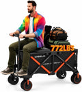 WISELD GT3 Electric Wagon Cart with Seat*1 Battery*1, Dymanic Load 551LBS/Static 772LBS Wagon, Reverse Function, Precision Steering, 2 Modes for Shopping, Sports, Garden, Camping