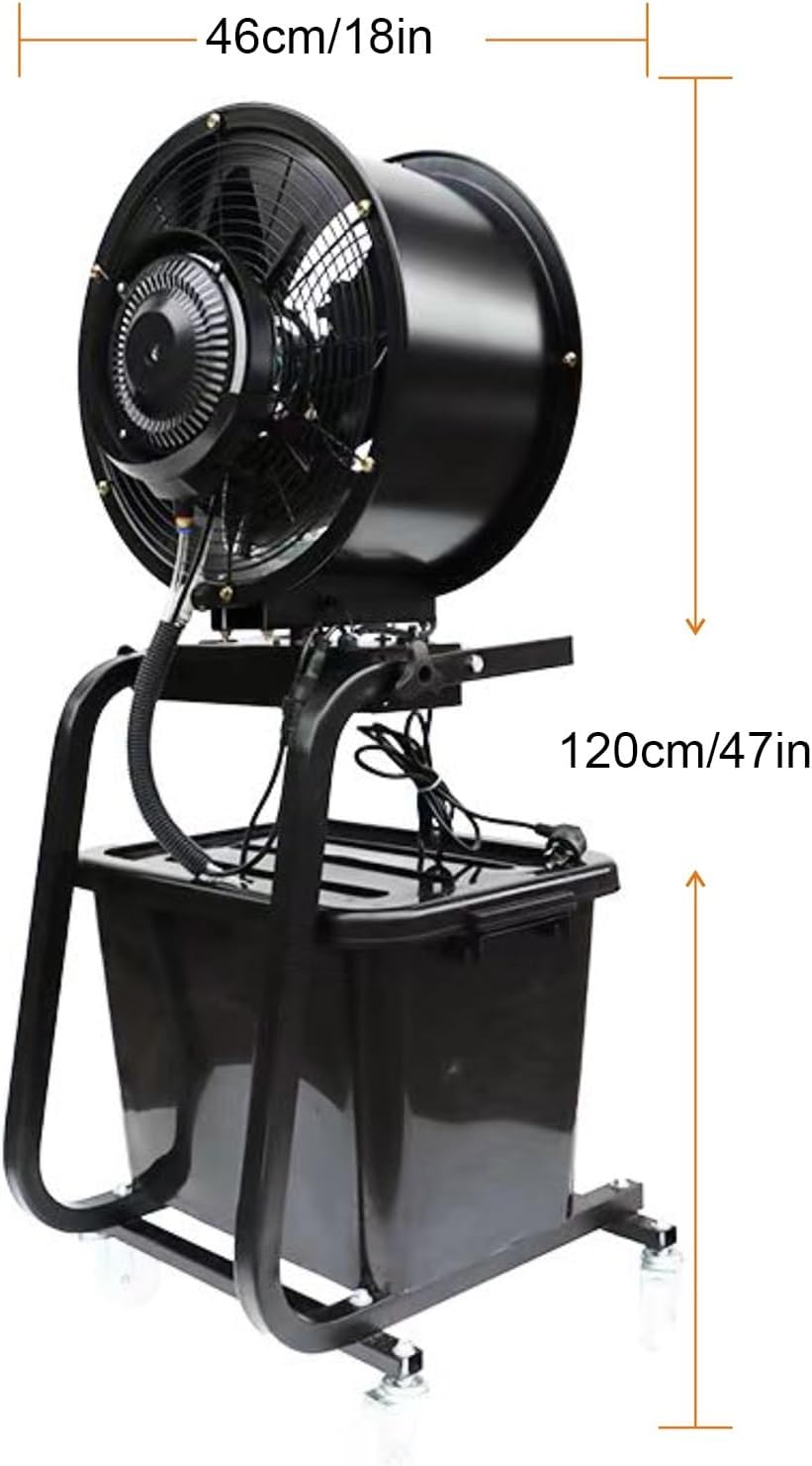 Large Misting Fans for Outside, Electric 47' Can Shake Head Outdoor Cooling Fan, Universal Wheel Design